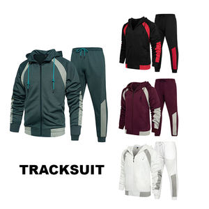 Ropa deportiva personalizada para hombre de alta calidad 100% algodón gimnasio Jogging chándal cremallera completa traje Atlético transpirable conjunto de 2 piezas de invierno - Product Image 1