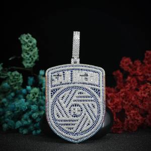 Custom Hip Hop Jewelry <b>Men</b> Full Iced Out Pendant 925 Sterling <b>Silver</b> Moissanite Diamond Name Initial Logo Pendant <b>for</b> Gift - Product Image 1