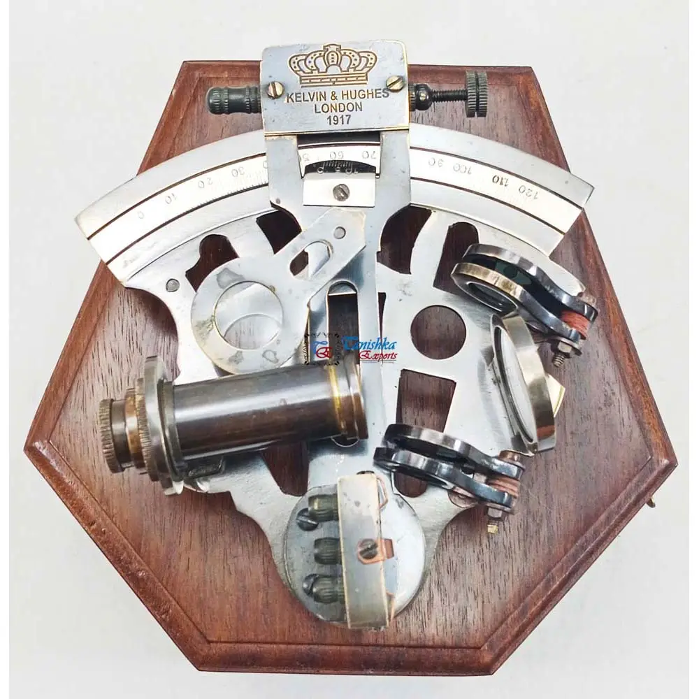 Náutico funcional Kelvin y Hughes 1917 Vintage sólido latón antiguo sextante marítimo navegación Marina regalo artículo