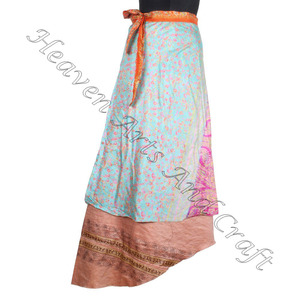 กระโปรงผ้าแพรไหมแนววินเทจสไตล์อินเดียใหม่ชุดเดรสสำหรับผู้หญิงกระโปรงทรงวินเทจเปลี่ยนได้หลายทาง - Product Image 1