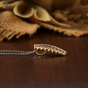 Colgante de diamante de corte redondo TDW 0.178 con cadena de oro amarillo de 18 quilates para compromiso regalo de boda Labgrown HPHT/CVD Joyería de diamantes - Product Image 4