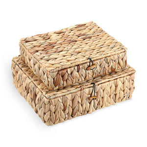 Boîtes de rangement en jacinthe d'eau tissées sur mesure, prix fabricant, contenants durables - Product Image 6