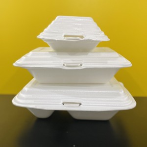 White Disposable Clamshell Food <b>Container</b> Single Compartment Takeaway Lunch Box - Product Image 4