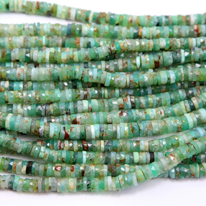 ลูกปัดพลอยคริโซเพรสทรงกระดุมธรรมชาติลูกปัดสีเขียวขนาด16นิ้วสำหรับใช้เป็นเครื่องประดับ - Product Image 1