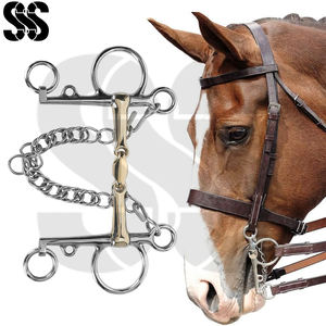 Mors Pelham en acier inoxydable, double rênes, poli miroir, embouchure pour cheval, contrôle à double action, distribution de pression uniforme, pour spectacle - Product Image 6