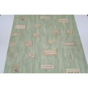 Vtg SA Maxwell Double Rouleau Peel Stick Fonds d'écran Vert Rustique Cottagecore Design pour Buanderie Savon Vtg Peel Stick Fonds d'écran - Product Image 1