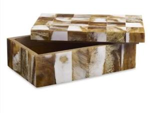 Caja de almacenamiento de decoración de boda de lujo con incrustaciones de hueso acabado caja de joyería de tamaño estándar para almacenar collar brazalete conjunto - Product Image 3