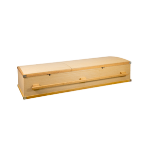Ataúd de madera con mango de tapa de arco plegable de lujo para cremación de adultos DSP LTD CKT210C02 suministros funerarios naturales elegantes - Product Image 3