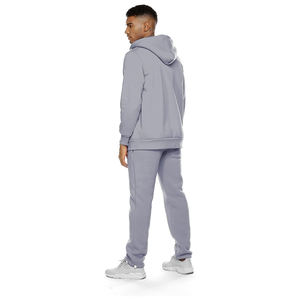 ชุดวอร์มสำหรับผู้ชายชุดฝึกซ้อมแบบมีซิปมีกระเป๋าสำหรับผู้ชายชุดเทรนนิ่งสีเทาพลัสไซส์มีซิป - Product Image 2