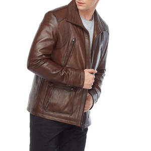 Chaqueta de cuero para hombre, Logo personalizado, barato, a la moda, 100% Vaca, auténtico, Original - Product Image 4