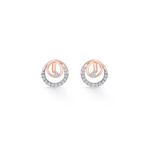 Pendientes de Diamantes con Aro Solar en Oro Rosa para Mujer - Product Image 3