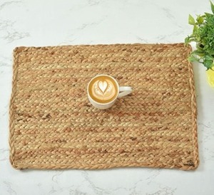 DIVTIK DECOR Modern Floral Jute Patta <b>Braided</b> Customizable Machine Made Eco-Friendly Anti-Slip Placemats for Home & Hotel Use - Product Image 2