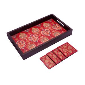 Plateau de service en bois émaillé fait à la main, plateau alimentaire artisanal pour table à manger - Product Image 6