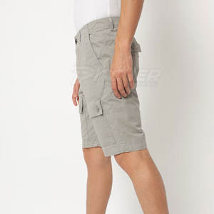 Pantalones Cortos Cargo de Algodón 100% para Hombre con Cintura Media Sólida y Múltiples Bolsillos - Duraderos para Uso en Exteriores y Casual - Product Image 2