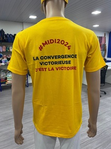 T-shirts de campagne électorale unisexe solides et écologiques en coton recyclé avec logo personnalisé imprimé grossiste en vrac pour hommes - Product Image 3