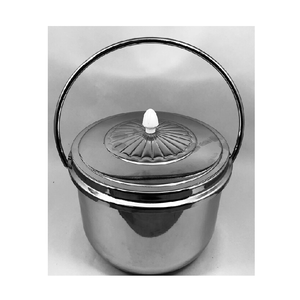 Cubo de hielo de aluminio de Estilo Vintage grande con mango, utensilios de acero, Enfriador de pie para vino y uso en fiestas, última calidad - Product Image 4