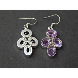 Oval Cut Genuine Amethyst 925 Silver <b>Handmade</b> <b>Earrings</b> Fashion Jewelry Gift for Women - Product Image 4