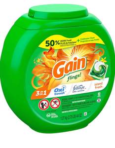 Gain Original 96 lessives, détergent à lessive liquide, adoucissant 150 FlOz/Gain, parfum original, 140 floz, 190 charges, - Product Image 3