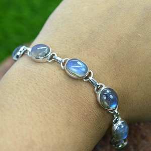 Labradorite 925 Sterling Silver Jewelry Adjustable <b>Bracelet</b> Natural Gemstone Handmade Silver <b>Bracelet</b> Gift - Product Image 6