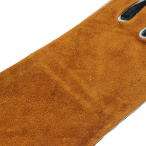 ถุงมือหนังวัวแท้สีน้ำตาลสำหรับงานเชื่อม  หนังสองชั้นบริเวณฝ่ามือ สำหรับเตาผิง ทนความร้อนสูง ถุงมือทำงานเพื่อความปลอดภัย - Product Image 4