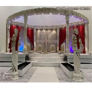 การตกแต่งมณฑปงานแต่งงานด้วยเสาคริสตัลสุดงดงาม การผสมผสานมณฑปงานแต่งงานแบบเกลียวด้วยเสาคริสตัล มณฑปงานแต่งงานด้วยเสาคริสตัล สหรัฐอเมริกา - Product Image 1