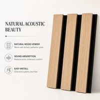 Panneau mural acoustique en bois, panneau absorbant le son à lattes, grain de bois naturel, revêtement intérieur pour la maison, le bureau, l'hôtel