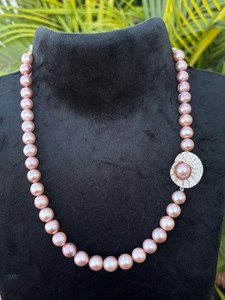 Natural Freshwater Pearl Necklace & <b>Earrings</b> Set 925 Sterling Silver Fine Jewelry OEM ODM Wholesale Supplier - Product Image 1