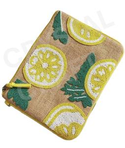 Pochette à monnaie perlée de graines de citron DIY Portefeuille personnalisé beau porte-monnaie avec un design floral unique - Product Image 1
