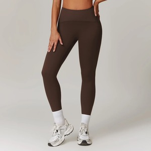 Mallas de yoga femeninas OEM personalizadas, cintura elástica de punto sin costuras, ropa deportiva ecológica estirable en cuatro direcciones - Product Image 3