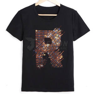 Logo personnalisé coupe ample T-Shirt imprimé pour hommes strass T-Shirts Derniers modèles Hommes coupe ample T-Shirt imprimé pour hommes - Product Image 1