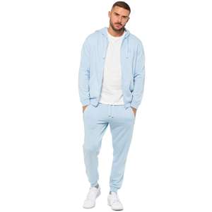 Ensemble de survêtement décontracté 2 pièces en polaire respirant à capuche et cordon de serrage, couleur unie, pour l'hiver – Sweat à capuche et pantalon de survêtement pour le sport et la gym - Product Image 3