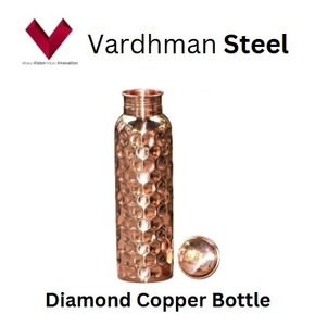 Logotipo personalizado Ant. Botella de cobre de diamante 650 ML Donde la elegancia se encuentra con la hidratación en la forma más refinada, Frasco de cobre de diamante - Product Image 5