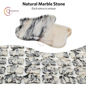 ถาดหินอ่อนชุบขาวดำอุปกรณ์รับประทานอาหารเซิร์ฟเวอร์ขนมหวานสำหรับใช้ในบ้านและโรงแรม - Product Image 4