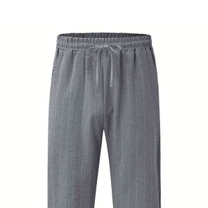 Pantalon décontracté pour homme à rayures personnalisées, très résistant, 100 % coton, poids lourd, écologique, taille à cordon de serrage, bas - Product Image 6