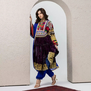 Bakhmal Vestidos diseño 2025 Kuchi Bakhmal vestidos largos para novia tradicional afghna kuchi vestidos - Product Image 1