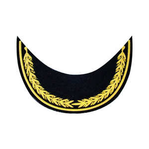 Custom Wholesale Hand Embroidery Officer's Cap Peak Visor Silver Bullion <b>Wire</b> Uniform Cap Peak - Product Image 6