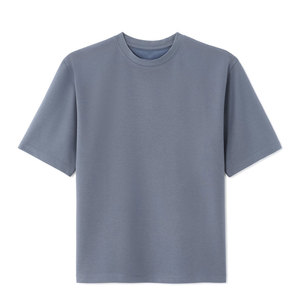 เสื้อยืดคอกลมแขนสั้นผ้าฝ้ายเจอร์ซีย์สีพื้นทรงโอเวอร์ไซส์สำหรับผู้ชาย สวมใส่สบาย ระบายอากาศได้ดี มีโลโก้ ไซส์ใหญ่พิเศษ ทรงปกติ - Product Image 1