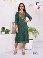 Kurti en rayonne de taille et de couleur personnalisables, tissu écologique pour un usage régulier et décontracté, production quotidienne