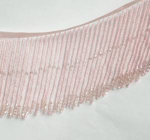 Dangling Beaded <b>Trim</b> <b>Tassel</b> Crystal Fringe Lace <b>Trim</b> for Bridal Dress Belt Belly Dance Costumes Curtain - Product Image 3