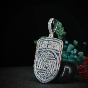 Custom Hip Hop Jewelry <b>Men</b> Full Iced Out Pendant 925 Sterling <b>Silver</b> Moissanite Diamond Name Initial Logo Pendant <b>for</b> Gift - Product Image 3