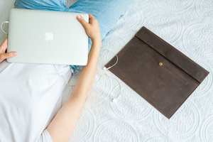 Leather Portable Leather <b>Laptop</b> Inner <b>Case</b> Non-Magnetic and Waterproof Computer Bag Thin Design LS-0005 - Product Image 3