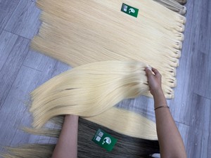 Cabello humano natural vietnamita de la Virgen cruda rubia más vendida doble dibujado 613 color natural recto/paquete recto del hueso - Product Image 3