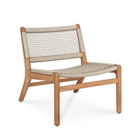 Chaise longue en corde tressée de haute qualité, cadre en teck, imperméable, pour l'extérieur, hôtel, villa, appartement, mobilier de jardin