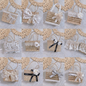 Mini sac en paille tissée en jonc de mer sac à main fourre-tout écologique sac à main fait main pour un usage décontracté quotidien en été - Product Image 1