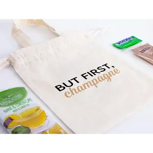 Personalized Organic Cotton Hangover Kit Bag Recyclable Screen Printing Embroidery Logo for Packaging Watches <b>Bracelets</b> Crafts - Product Image 2