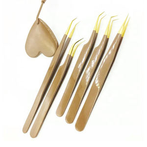 Pinzas de extensión de pestañas de acero inoxidable de alta calidad Logotipo personalizado Punta puntiaguda Color Sombreado Volumen Puntas OLED - Product Image 5