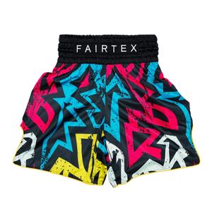 Short de boxe de haute qualité écologique personnalisé Fairtex Graffiti Design 100% polyester unisexe vêtements d'arts martiaux professionnels - Product Image 4