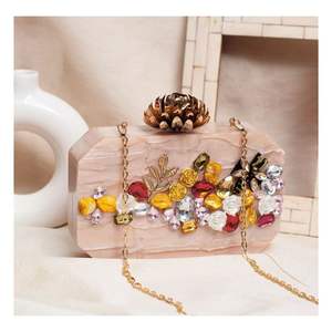 Clutch <b>Bag</b> Marble Color Resin Geometric Shape Resin Marble Color <b>Evening</b> <b>Bag</b> With <b>Gold</b> Strap for Part - Product Image 1