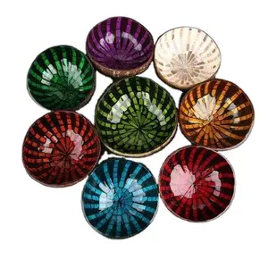 环保椰子壳碗手工越南漆椰子壳碗用于家居装饰越南制造