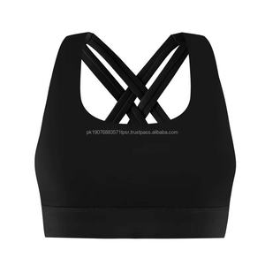 เสื้อชั้นในกีฬาผู้หญิงคุณภาพสูง ป้องกันแรงกระแทก สายไขว้หลัง ติดตะขอ ยืดหยุ่น ระบายอากาศได้ดี เหมาะสำหรับโยคะ วิ่ง ออกกำลังกายแบบกระชับรับแรงกระแทกสูง - Product Image 1